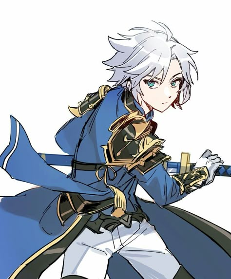 White Haired Swordsman, Anime Guard, Grand Chase Dimensional Chaser, Dimensional Chaser, Knight Anime, Poses Manga, Grand Chase, Elsword, Character Design Male