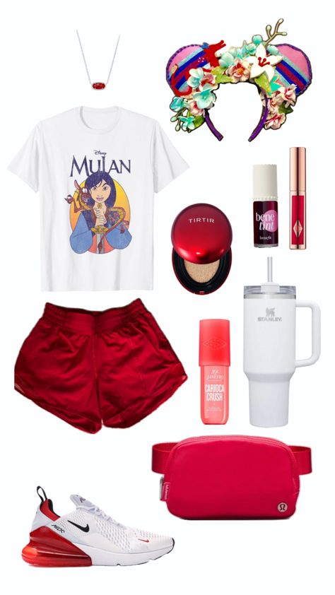 Preppy Disney Outfits, Mulan Outfit, Cute Running Outfit, Disney Park Outfit, Disney Bound Outfits Casual, Disney Outfits Women, Disney Fits, Cute Disney Outfits, Disney Themed Outfits