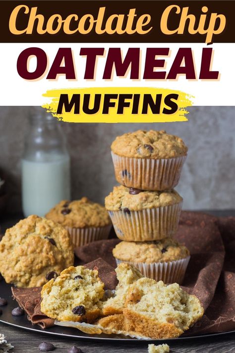 These chocolate chip oatmeal muffins are wonderfully moist and perfectly sweet. They’re the ultimate breakfast on the go and are so easy to make. Chocolate Chip Oatmeal Muffins, Muffins Easy Recipe, Oatmeal Chocolate Chip Muffins, Raisin Muffins, Chocolate Covered Raisins, Muffins Easy, Orange Muffins, Ultimate Breakfast, Easy Oatmeal