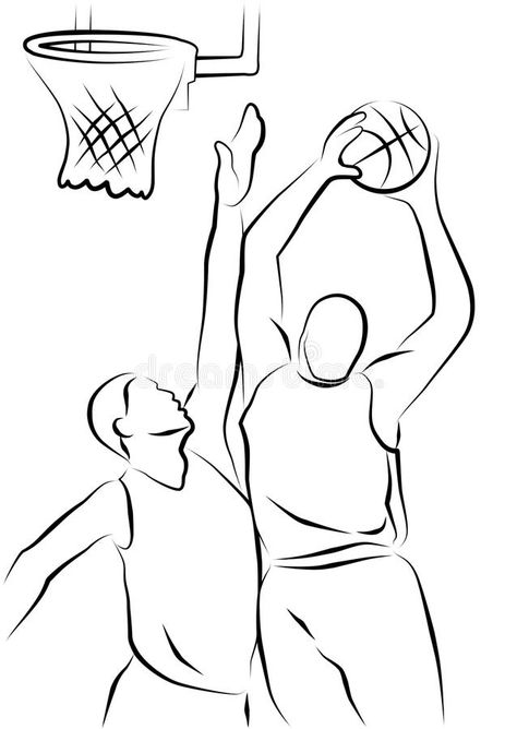 Basketball Players Drawing, Nba Drawings Easy, Cool Basketball Drawings, Easy Basketball Drawings, Sports Line Art, Sports Drawings Easy, Basketball Drawing Ideas, Basketball Drawings Easy, Sports Drawing Ideas