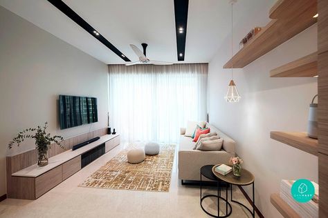 New or old condo apartment? Doesn’t matter because these 12 stunning designs prove some renovation magic will have you covered. Hallway Interior Design, Gray Armchair, Living Hall Design, Hdb Interior, Hallway Interior, Condominium Interior, Condo Living Room, Japanese Interiors, Living Hall