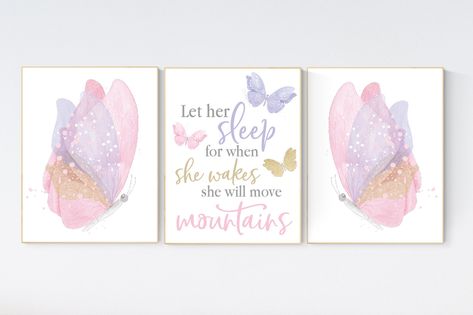 Butterfly nursery decor, pastel nursery decor, girl room decor, girl nursery, butterfly prints, pink nursery, purple nursery, gold nursery Nursery Butterfly, Nursery Purple, Lilac Nursery, Purple Nursery Girl, Room Decor Girl, Pastel Nursery Decor, Butterfly Nursery Decor, Lavender Nursery, Butterfly Prints