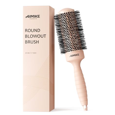 PRICES MAY VARY. Nano Silver Ion Infused Tech Round Hair Brush: AIMIKE nano round brush will emits negative ions while blow drying, which helps seal cuticles and reduce unwanted flyaways and frizz for a sleek shiny hair. And its nano silver tech decides its hygienic feature and longer lifespan Ceramic Coated Round Brush for Blow Drying: Ceramic coat aluminium barrel that allows quicker airflow, heats up faster and distributes heat evenly. Round brush helps reduce half hair drying time and avoid Blow Dry Routine, Wishlist Christmas, Clean Hairbrush, Round Hair Brush, Hair Drying, Blowout Hair, Roller Brush, Flat Hair, Round Brush