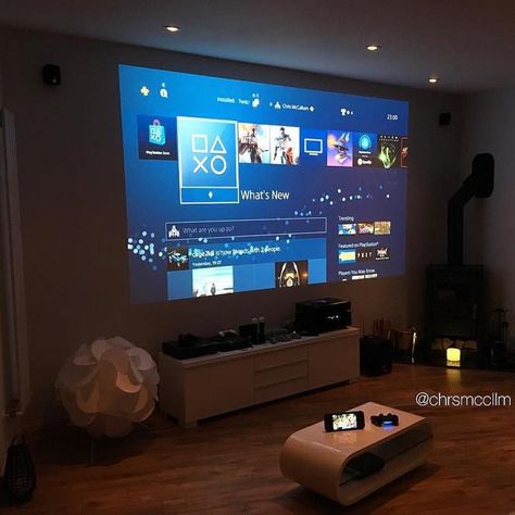 Cool setup 👌😎 Credit @chrsmccllm #playstation #playstation4 #xbox #xboxone #nintendo #nintendoswitch #switch #yamaha #jbl #sony #dyson… Playstation Room, Small Game Rooms, Home Cinema Room, Switch Nintendo, Video Game Room Design, Video Game Rooms, Bedroom Setup, Home Theater Rooms, Gaming Room Setup