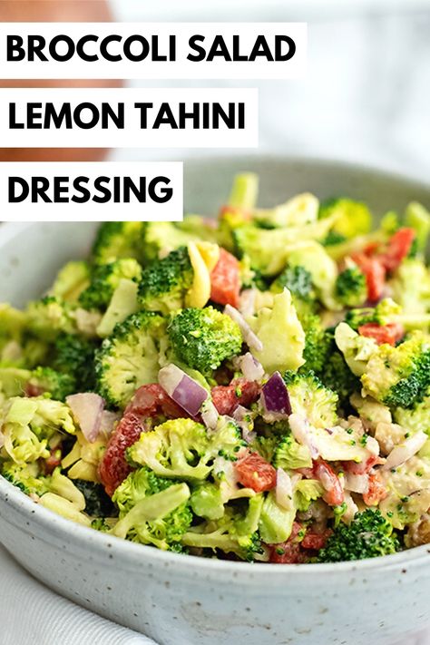 Crunchy Broccoli Salad, Big Mac Salat, Tahini Salad Dressing, Creamy Broccoli Salad, Tahini Dressing Recipe, Lemon Tahini Dressing, Lunch Bowl, Photo Food, Clean Eating Dinner