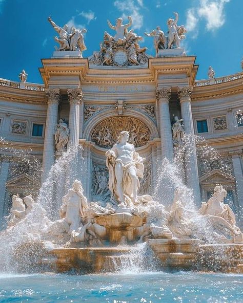 Fountain In Rome, The Trevi Fountain, Europe Bucket List, Trevi Fountain, Bucket Lists, Garden Statues, Rome Italy, Rome, Bucket List