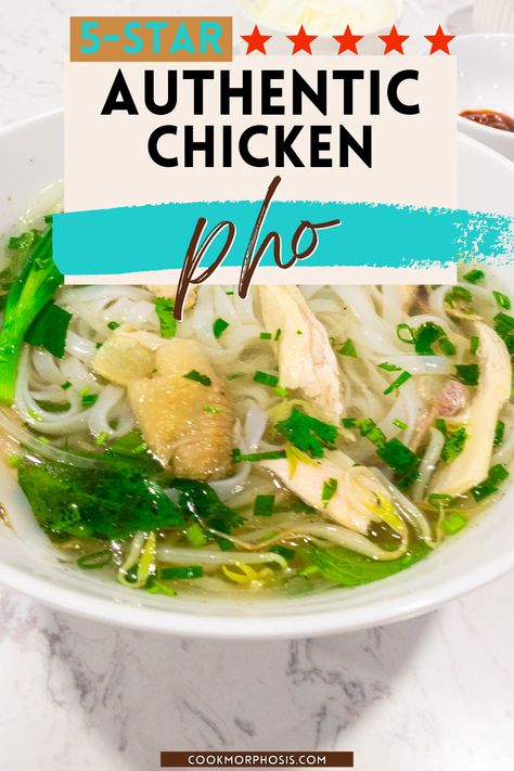 Authentic Chicken Pho, Pho Soup Recipe Easy, Vietnamese Chicken Pho, Chicken Pho Soup, Pho Soup Recipe, Pho Ga, Seafood Soups, Asian Soup Recipes, Pho Broth