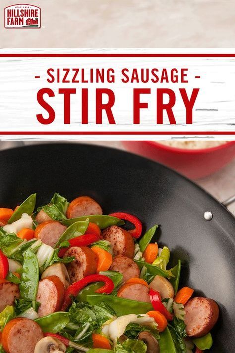 This Hillshire Farm® Smoked Sausage Stir Fry recipe blends Asian flavors into a farmhouse meal. With sliced carrots, pea pods and bok choy, you’ll enjoy a weeknight meal you’ll want to make again. Smoked Sausage Stir Fry Recipe, Sausage Stir Fry, Sliced Carrots, Stir Fry Recipe, Pea Pods, Asian Flavors, Stir Fry Recipes, Smoked Sausage, Sausage Recipes