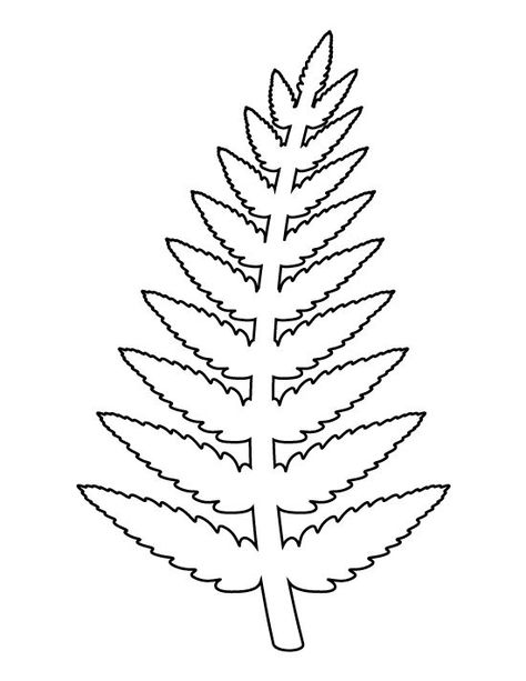 Fern pattern. Use the printable outline for crafts, creating stencils, scrapbooking, and more. Free PDF template to download and print at http://patternuniverse.com/download/fern-pattern/ Hawaiian Leaf, Paper Decorations Diy, Fern Pattern, Leaf Stencil, Leaf Template, Paper Leaves, Fern Leaf, Paper Flower Template, Giant Paper Flowers