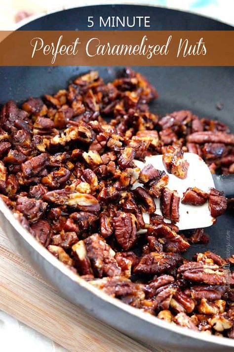 5 Minute Perfect Caramelized Nuts Fast Dinner, Carlsbad Cravings, Nut Recipes, Snacks Recipes, Pecans, Sweet Snacks, Easy Snacks, Appetizer Snacks, Delicious Food