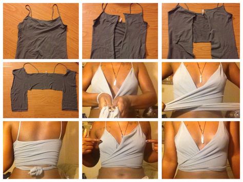 DIY WRAP CROP TOP ❤️ Sew Crop Top, Diy Crop Top, Diy Tops, Diy Wrap, Diy Vetement, Diy Fashion Clothing, Wrap Crop Tops, Diy Sewing Clothes, Diy Life