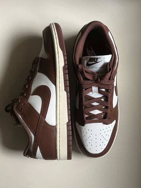 Nike Panda Brown, Brown Nike Shoes Aesthetic, Brown Panda Dunks, Dunks Astethic, Nike Dunks Neutral, Brown Dunks Outfit Men, Brown And White Sneakers, Cocoa Wow Dunk Outfit, Nike Dunk Low Cacao Wow Outfit