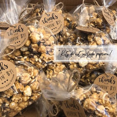 Popcorn Favor Kit About To POP Thanks For POPPIN' By | Etsy Popcorn Baby Shower Favors, Popcorn Favor, About To Pop, Clear Gift Bags, Popcorn Favors, Popcorn Treats, Baby In Snow, Saint Marys, Baby Bear Baby Shower