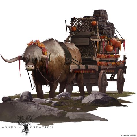 Horse Wagon, D D Items, Fiction Idea, Fantasy Beasts, Fantasy Places, Prop Design, Fantasy Warrior, Fantasy Rpg, Environmental Art