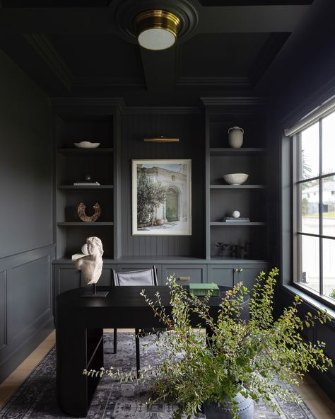 Studio Grey Interior Design | After much ado, the most perfect shade of not green, not blue.. but a moody hue for this home office Xx . . . . . . . #VancouverInterior... | Instagram Built In Office, Grey Interior Design, Grey Interior, Blue Grey, Aurora, Home Office, Built In, Interior Design, Building