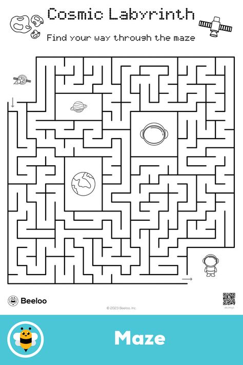 Medium space-themed maze for kids ages 6 and up Space Printables, Maze For Kids, Crafts And Activities For Kids, Mazes For Kids, Space Activities, Printable Crafts, Space Theme, Printable Activities, Worksheets For Kids