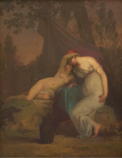 Woman Loving Woman, Lesbian Art, A4 Poster, Vintage Oil Painting, Art Archive, Classical Art, Ethereal Art, Dreamy Art, Vintage Artwork