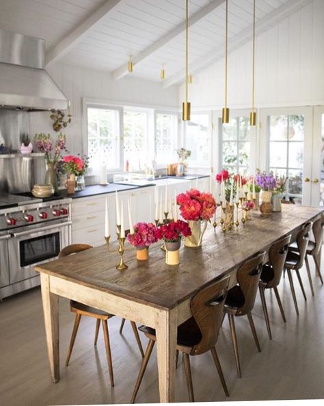 Kitchen Table Lighting, Classic Kitchen, 아파트 인테리어, French Chairs, Irene Neuwirth, Kitchen Lighting Fixtures, Favorite Kitchen, Farm Table, Kitchen Fixtures