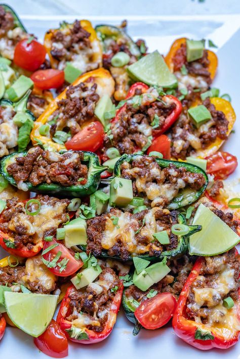 Taco Stuffed Mini Peppers for SUPER Tasty Clean Eats! (Crowd Pleaser) | Clean Food Crush Mini Peppers, Stuffed Mini Peppers, Happy Week End, Clean Food Crush, Food Crush, Clean Food, Clean Eats, Healthy Protein, Healthy Appetizers