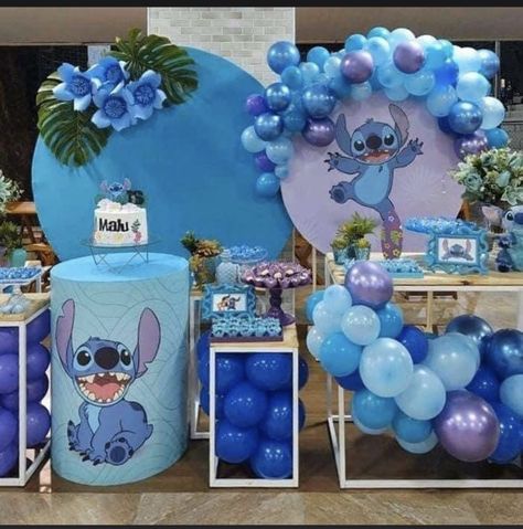 Birthday Party Themes For Boys, Party Theme Decorations, Lilo And Stitch Cake, Stitch Party, Lilo And Stitch Merchandise, Stitch Cake, Baby Birthday Photoshoot, Party Themes For Boys, Bday Party Theme