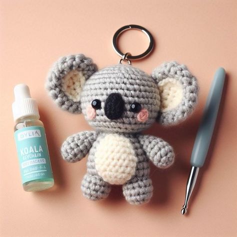 Crochet Koala Keychain Amigurumi Free Pattern Koala Keychain Crochet Pattern Free, Crochet Koala Keychain, Amigurumi Free Pattern Koala, Crochet Panda Keychain Pattern Free, Koala Amigurumi Free Pattern, Keychain Amigurumi Free Pattern, Crochet Koala Free Pattern, Koala Crochet Pattern Free, Crochet Keychains Patterns Free