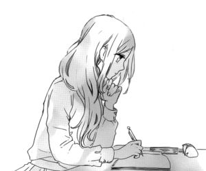 # Shibazeki suiren # A Girl, Pencil, Writing