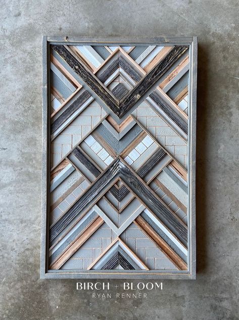 Geometric Wood Wall Art, Geometric Wood Wall, Wood Mosaic, Art Deco Architecture, Mosaic Wall Art, Adult Crafts, Barn Quilts, Neutral Palette, Diy Table