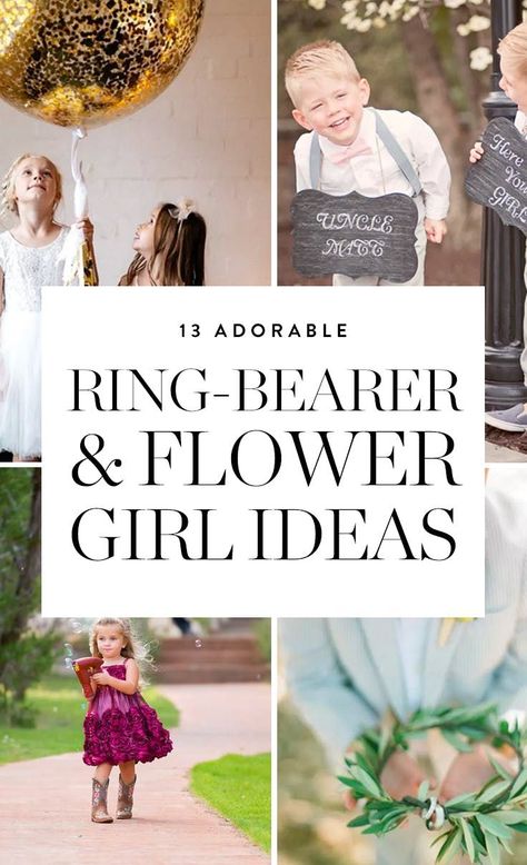 13 Absolutely Adorable Ring Bearer and Flower Girl Ideas  via @PureWow Ring Bearer Proposal Ideas, Ring Bearer Gift Ideas, Ring Bearer Ideas, Spring Wedding Guest Dresses, Ring Bearer And Flower Girl, Ring Bearer Proposal, Flower Girl Ideas, Ring Bearer Flower Girl