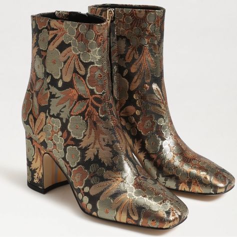 Nib Gorgeous Sam Edelman Bronze Floral Metallic Ankle Booties Sexy Boots New In Box Never Worn, Also Have Shoe Bags To Protect Very Sexy Unique Style Boots Size 7.5 Sexy Boots Gold Booties Gold Pattern Metallic Flowers Brown Wedding Shoes, Timeless Boots, Trendy Sneakers, Ankle Bootie, Sam Edelman Shoes, Block Heels Sandal, Boots For Sale, Shoes Heels Boots, Sam Edelman