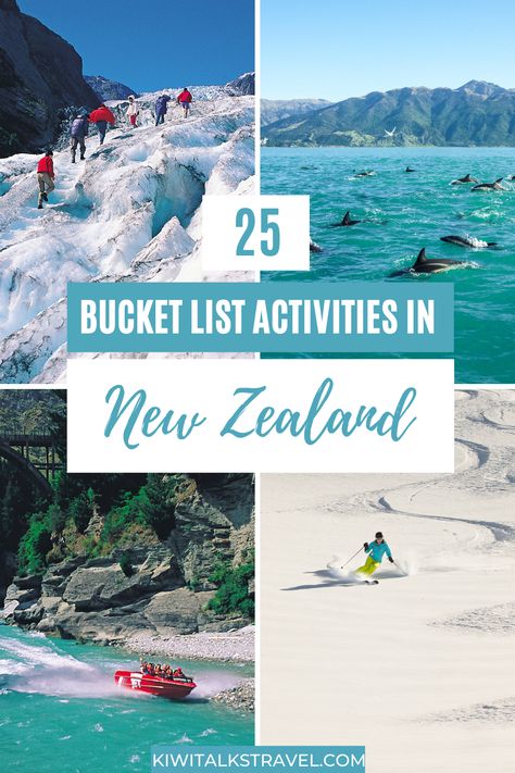 New Zealand may be a small country but it is packed full of things to do. Home to the Adventure Capital of the World (Queenstown), you can guarantee you'll tick off some bucket list activities on your trip to New Zealand. So, here are 25 bucket list activities in New Zealand you need to add to your New Zealand itinerary. #newzealand #nz #travelnewzealand #newzealandtravel What To Do In Auckland New Zealand, New Zealand Hiking Outfits, New Zealand And Australia Trip, New Zealand Roadtrip, New Zealand Travel Itinerary, New Zealand Bucket List, New Zealand Packing List, New Zealand Winter, Bucket List Activities