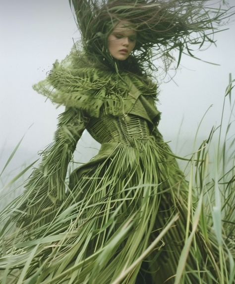 Moss Costume, Nature Runway, Hyper Fashion, Fashion Inspired By Nature, Forest Fairy Aesthetic, Costume Fleur, Earth Fashion, Forest Fashion, Botanical Fashion