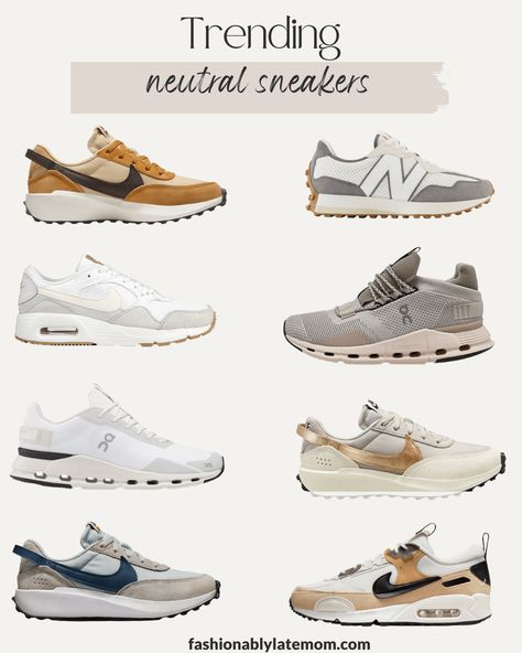 Neutral Sneakers, Trendy Womens Sneakers, Shoes Neutral, On Cloudnova, Casual Mom Style, Sneaker Outfits Women, Sneaker Trend, Trendy Womens Shoes, Sneakers Street