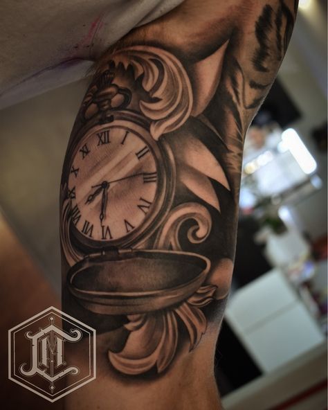 Tattoo artist in Sacramento,CA #mlinoc  #tattoo #tattooartist #sacramento #art #artist #drawing #blackandgrey #916 #painting #ink #california #happy #tattoomagazine #worldofpencils #clocktattoo #rosetattoo #pocketwatchtattoo #timepiece #rose #script #filigree Sacramento Tattoo, Pocket Watch Tattoo, Clock Tattoo, Tattoo Magazines, Aesthetic Tattoo, Artist Drawing, Rose Tattoo, Tattoo Artist, Sacramento