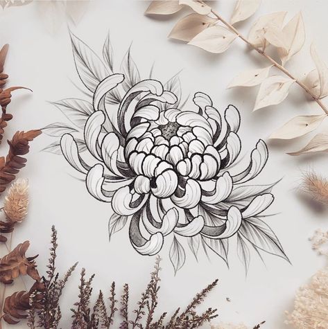 Flower Tattoo Stencils, Japanese Flower Tattoo, Filigree Tattoo, Chrysanthemum Tattoo, Cool Tattoo Drawings, Birthday Tattoo, Black Girls With Tattoos, Hip Tattoos Women, Plant Tattoo