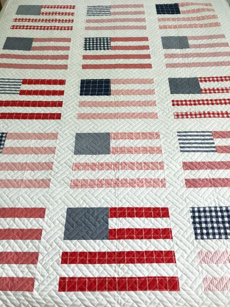 Flag Quilts, Stripes Quilt, Quilting Pantographs, American Flag Quilt, Spend Time With Family, Flag Quilt, Machine Quilting Designs, Striped Quilt, Time With Family