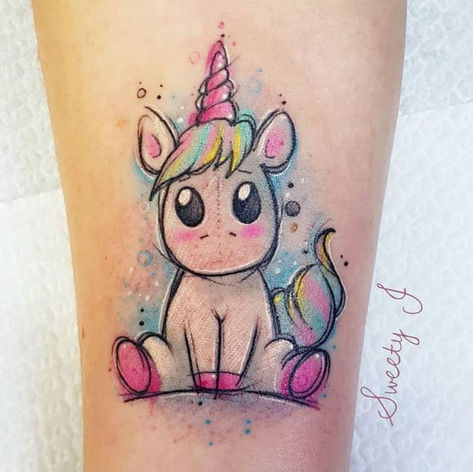 41 Magical Unicorn Tattoo Ideas - tattooglee Tattoo Planets, Unicorn Tattoo Designs, Datum Tattoo, Jack Tattoo, Unicorn Tattoo, Sanskrit Tattoo, Kunst Tattoos, Unicorn Tattoos, Tattoo Trend