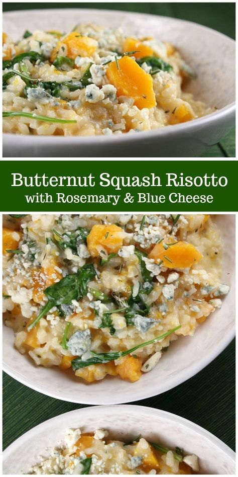 Butternut Squash Ideas, Butternut Squash Blue Cheese, Fall Risotto, Squash Ideas, Cheese Risotto, Blue Cheese Recipes, Squash Risotto, Butternut Squash Risotto, Risotto Recipe