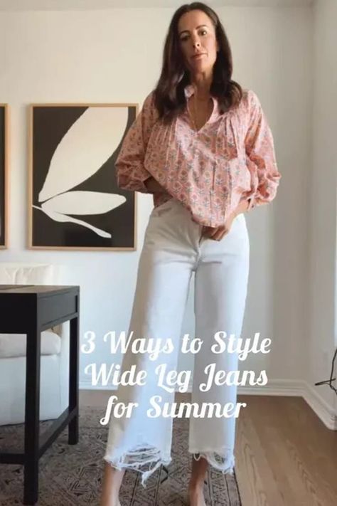 3 ways to style wide leg jeans for spring and summer outfits! I was unsure of this new trend but absolutely love it now. Tap to shop! Wide Leg Jean Outfits, Tall Girl Outfits, Style Wide Leg Jeans, Spring And Summer Outfits, Tall Girl Fashion, Classic Wardrobe Staples, Girls Summer Outfits, Tall Girl, New Trend