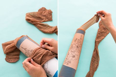 Take Tempory Tattoos to the Next Level With These Tights | Brit + Co Tights To Top Diy, Diy Tights, Bjd Tutorial, Tattoo Tights, Tattoo Shirts, Diy Clothes And Shoes, Formal Fashion, Diy Tattoo, Cosplay Tutorial