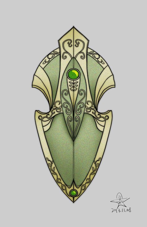 Elf shield Elven Shield, Shield Dnd, Shield Drawing, Wood Elves, Dnd Campaign, Elf Characters, Bezel Set Engagement Ring, Wood Elf, Ceramic Techniques