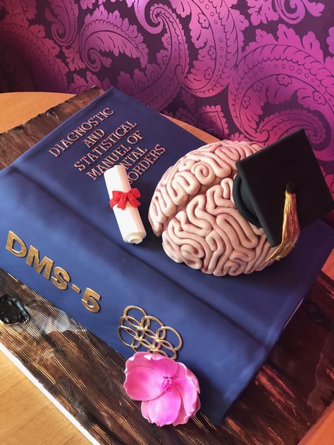 Psychologist Cake Ideas, Psychology Grad Party Ideas, Neuroscience Graduation Party, Psychologist Graduation Party, Psychology Graduation Cakes, Psychology Cake Graduation, Graduation Cake Psychology, Psychology Grad Photoshoot, Psychology Cake Ideas