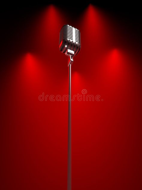 Old fashioned microphone. Under red spot lit background , #Affiliate, #red, #microphone, #fashioned, #background, #lit #ad Old Fashioned Microphone, Red Microphone, Old Microphone, Red Rooms, Vintage Microphone, Recording Microphone, Background Illustration, Red Aesthetic, Lights Background