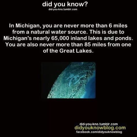 I grew up in Michigan 👨‍👩‍👧‍👦 | One of my favorite facts about our state | Facebook Michigan Facts, Michigan Adventures, Michigan Girl, The Great Lakes, Michigan Travel, State Of Michigan, Northern Michigan, Pure Michigan, Detroit Michigan