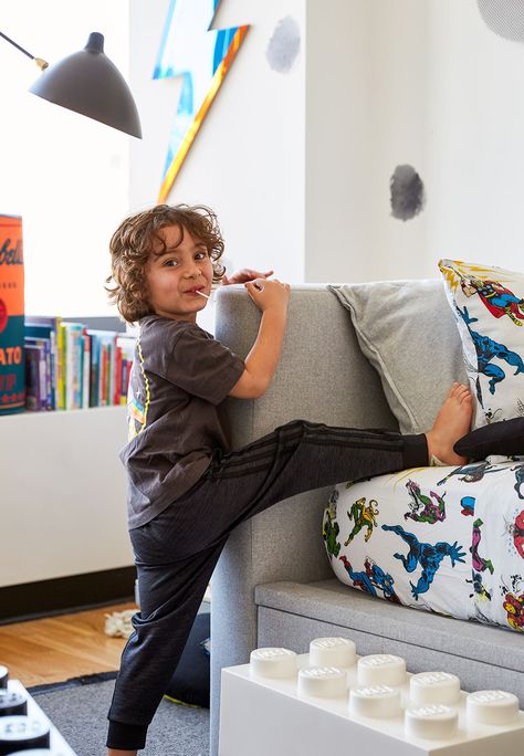 Both of These Boys’ Bedrooms Are Black and White, But That’s Where the Similarities End Kids Daybed Room Ideas Boys, Sophisticated Boys Room, Toddler Boy Shared Room, Two Boys Bedroom Ideas Shared Rooms, Toddler Boy Room Cars, Black And White Toddler Room, Eclectic Boys Room, Cool Boys Room Ideas, Black And White Kids Bedroom