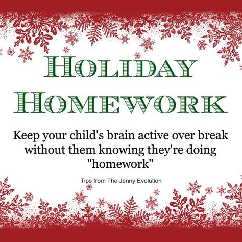 Give Your Kids Holiday Homework Without Them Knowing | The Jenny Evolution Holiday Homework Ideas, Homework Quotes, Homework Ideas, Holiday Homework, Kids Homework, Math Activities For Kids, Kids Holiday, Peinados Recogidos, Do Homework