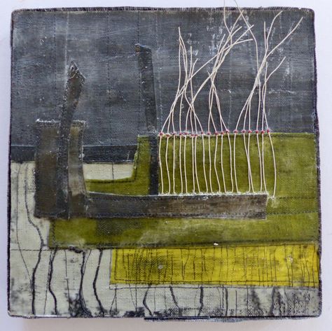 This week I’m gearing up for the next Knitting and Stitching show that starts in Harrogate next week. My gallery is a slightly different size and shape to the one at Ally Pally and so I&#8217… Stitched Landscapes, Stitch Dancing, Debbie Lyddon, Embroidery On Paper, Textile Collage, Textiles Artwork, Art Fabric, Textile Fiber Art, Collage Art Mixed Media