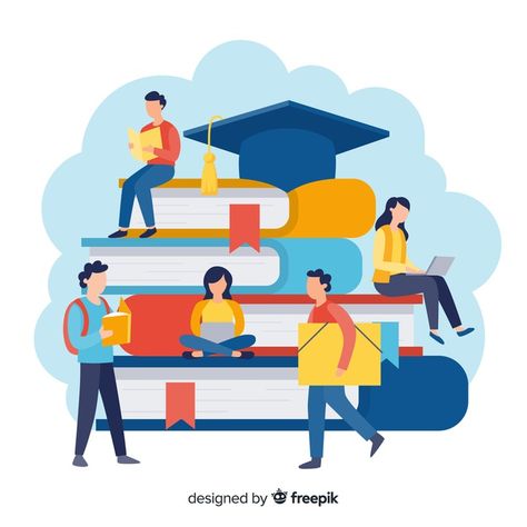 Learning People, School Illustration, Free Education, Wow Art, Crash Course, Flat Illustration, Backgrounds Free, Background Design, Graphic Resources