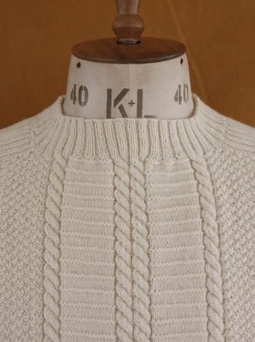 Male Knitwear, Katie Banks, Paul Banks, Aran Sweaters, Knitting In The Round, Aran Sweater, Men's Pullover, Fisherman Sweater, Back Drop