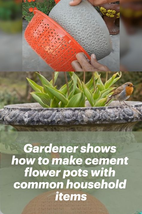 #how #to #make #cement #flower #pots Diy Cement Flower Pots Outdoor, How To Make Concrete Pots, Concrete Flower Pots Diy Cement, Making Cement Planters, How To Make Pots For Plants Diy, How To Make A Flower Pot, Making Cement Pots, Concrete Pots Diy Planters, Cement Flower Pots Diy How To Make