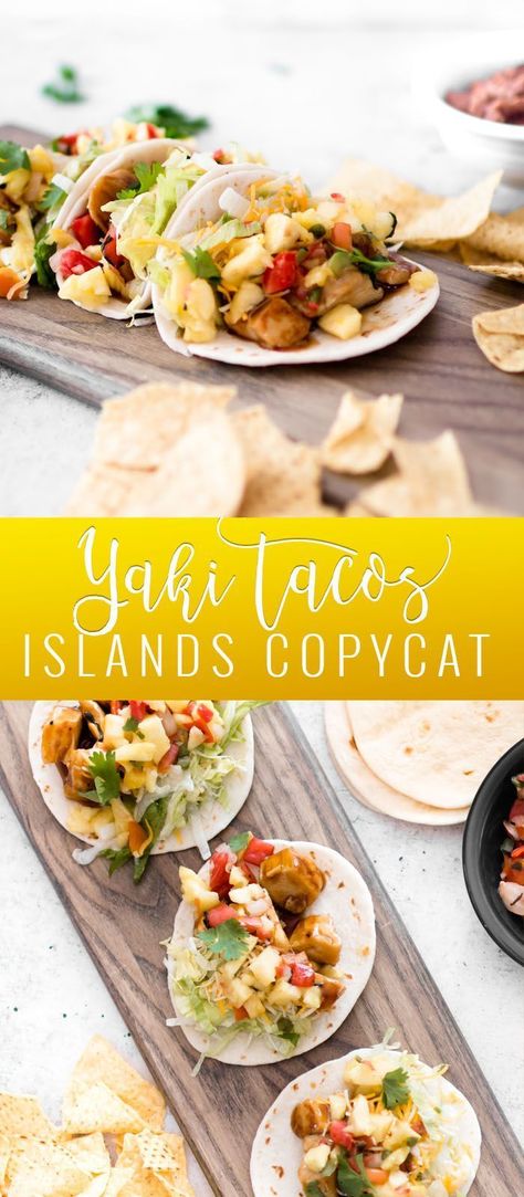 Yaki Tacos, Teriyaki Chicken Tacos, Easy Taco Recipes, Chicken Receipes, Restaurant Copycat, Chicken Teriyaki Recipe, Crock Pot Tacos, Taco Recipe, Tacos And Burritos